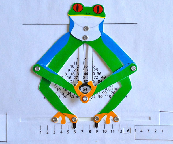 mechanical calculator calculating frog