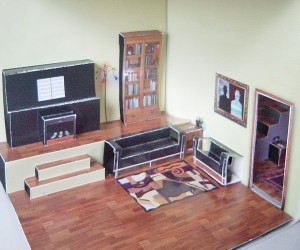 template paper house furniture