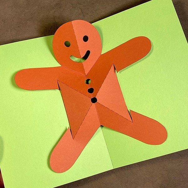 This #gingerbreadman #popupcard is pure joy… and #easytomake ! #download the #pdffile from @makepopupcards 
This clever design by paperengineer #shawnsheehy will have you jumping up and down like this guy!
