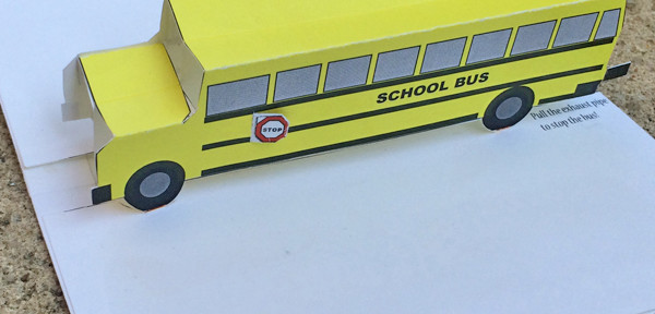 3d School Bus Printable Pop Up Card Diy Download