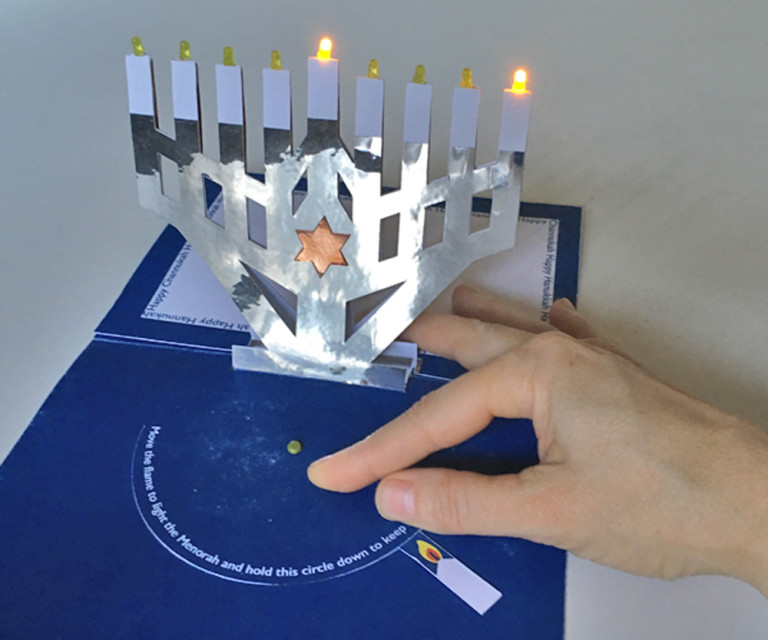 LED Menorah DIY Popup Menorah which you can light up!