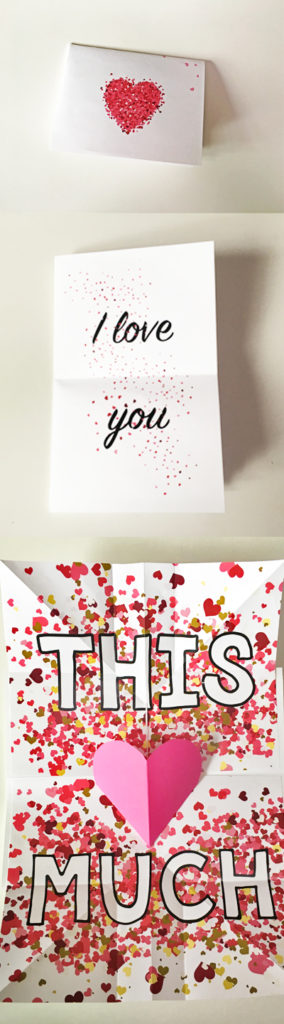 Huge valentine expanding pop-up card