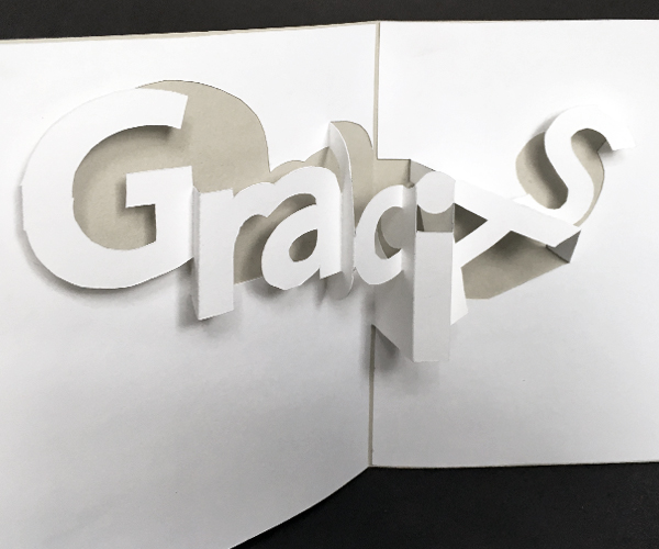 Gracias pop-up thank you card