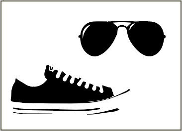 Shoes and shades card design